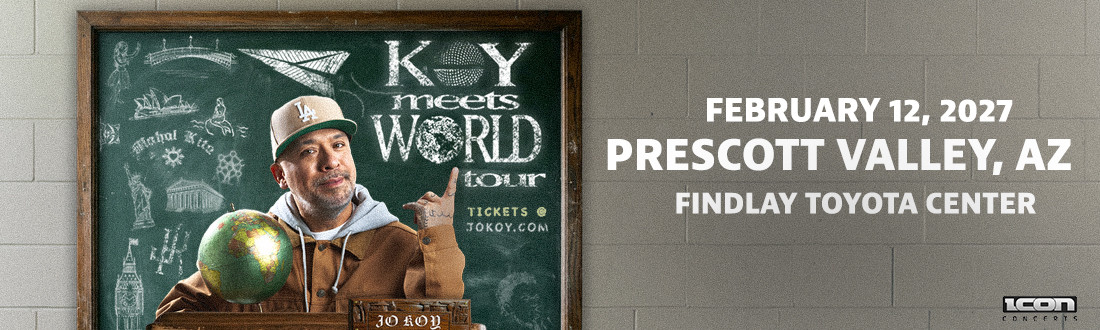 Jo Koy event flyer for February 12 2027 show at the Findlay Toyota Center in Prescott Valley