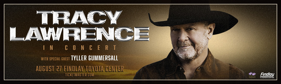 Tracy Lawrence concert event banner for Findlay Toyota Center,  August 27, 2026