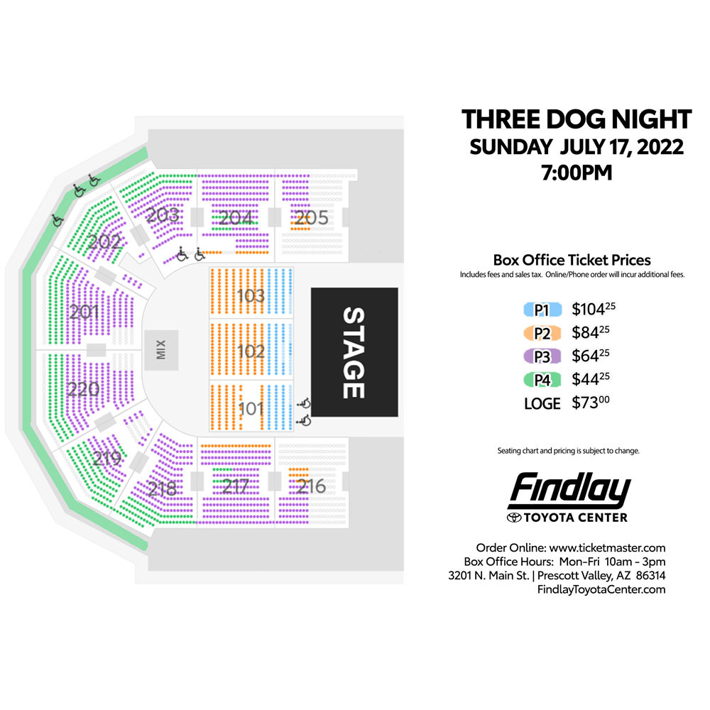 Seating Charts | Findlay Toyota Center