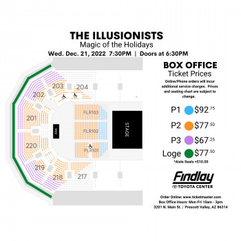 The Illusionists, Magic of the Holidays seating chart
