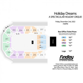 Seating chart for Holiday Dreams