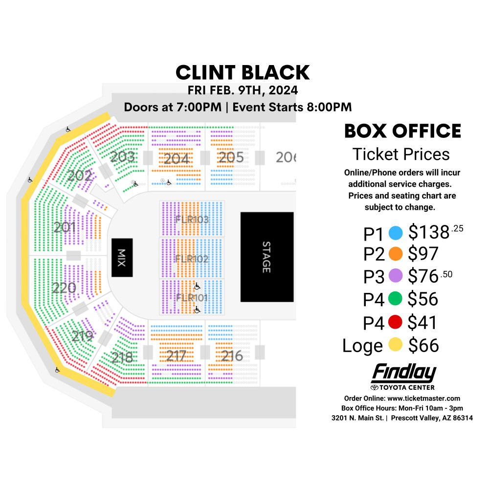 Seating Charts Findlay Toyota Center