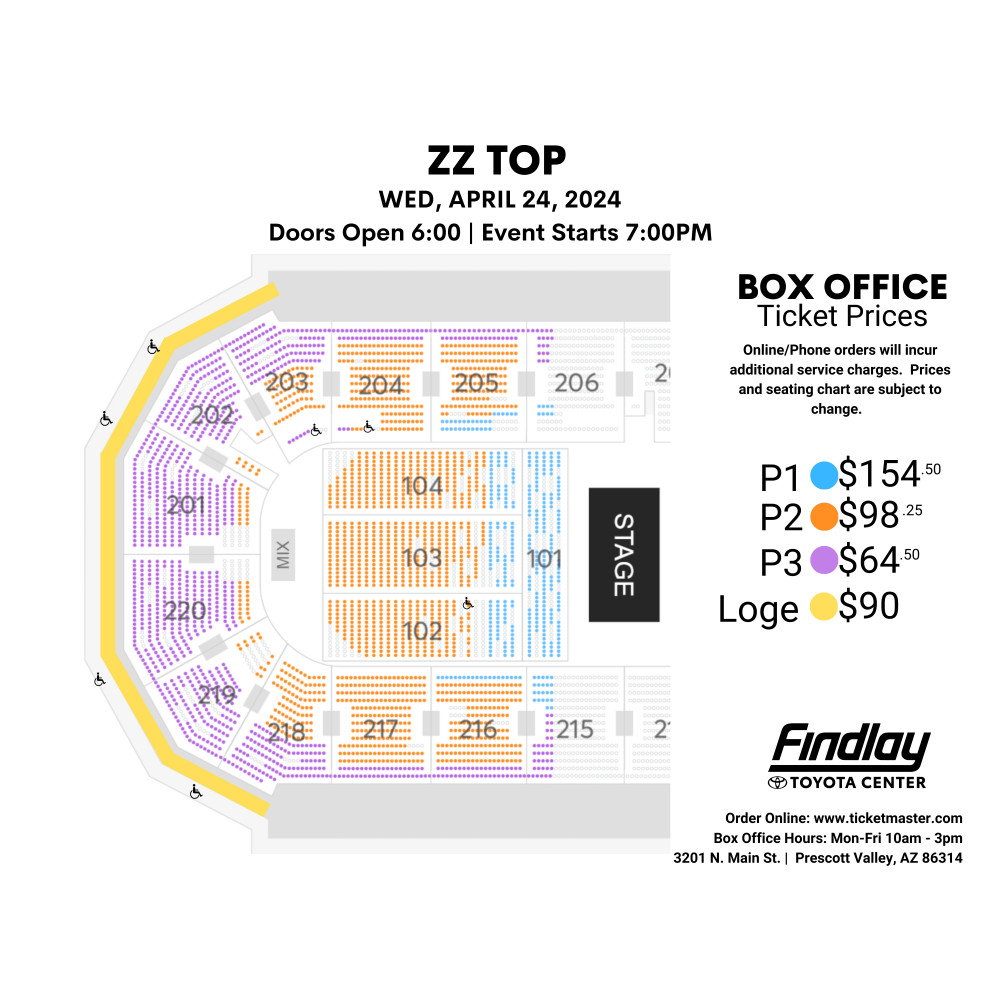 Seating Charts | Findlay Toyota Center