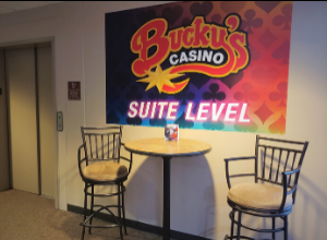 A photo near the elevator of the Bucky's Casino Suite Level